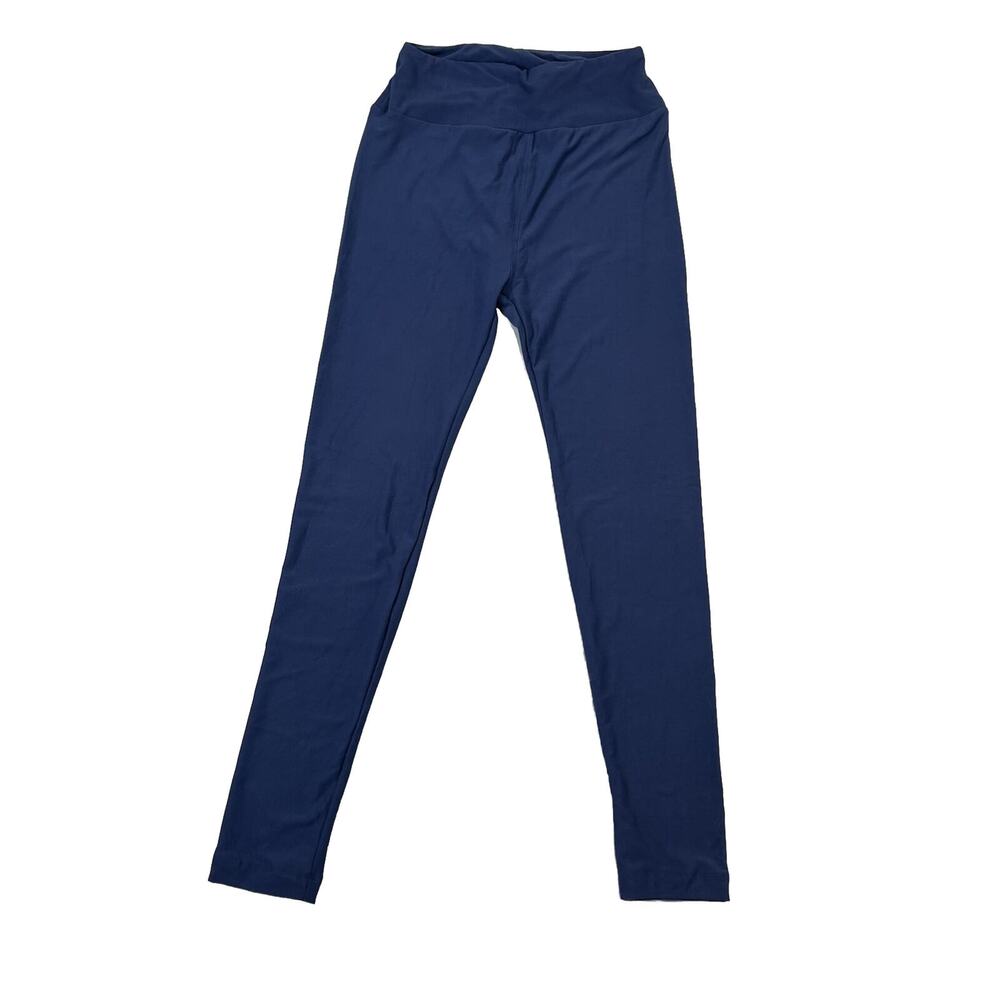 LuLaRoe Women's One Size Leggings Solid Smokey Blue Comfort Pants Stretch